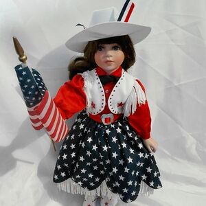 Patriotic Doll with Red and Blue Outfit